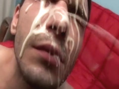 Horny dude fucking with cum blasting