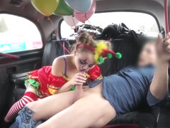 Gal In Clown Costume Fucked By The Driver For Free Fare