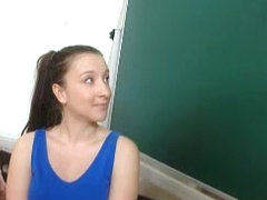 Simona and her sexy classmate are waiting in the classroom for their teacher