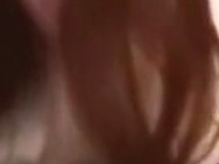 Chubby redhead can't take her lips off my cock in POV clip