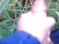 girl masturbates in woods - big cumshot