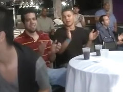 Gay guys love to suck male strippers in public