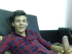 Solo Cute Young Guy Wanks Thick Chunky Cock