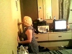 Horny CD Andrea Sucking A Dildo