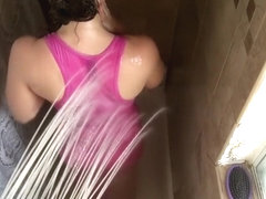 Shower In A Pink Dress