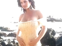 Sexy girl strips while her boyfriend watches