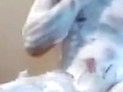 Shaving cream me and my red swimsuit