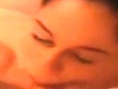 brunette hair gets a facial