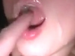 French fingering herself and suck, he cums