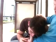 Hungry teen gay sucks cock