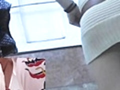 Pleasing upskirt arse up sweater suit