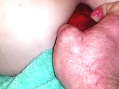 Butter ass fucked with dildo