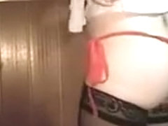 Lecherous crossdresser plays wiyh his panties