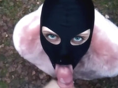 Masked Slut Give Head In The Woods