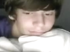 Handsome boy masturbates