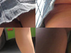 Upskirt video clip of a slim girl's bubble ass