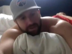 bearded boston jock with a huge long cock