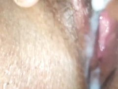 VIRGIN PUSSY DISCHARGE LOT OF CREAM  CLIT RUBBING BY MILK