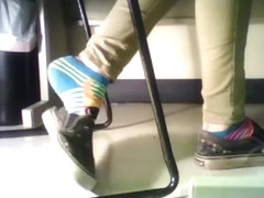 Socks and feet in classroom