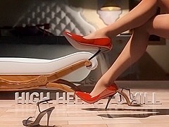 High Heels to - 7 - Red Scene Feet on Colorfull High Heels Foot fetish Film
