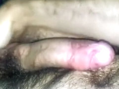 Close up of me cumming onto my hairy belly