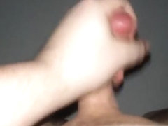 Masturbating my shaved cock and cumming
