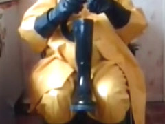 Piss drinking rubber pig.