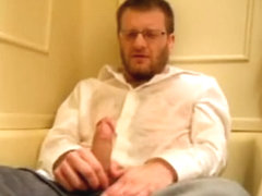 Pissing in white suit shirt