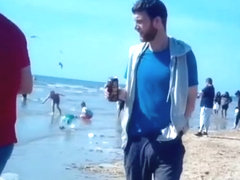 Hands in Pants at The Beach Steps Shameless Male Adjustment Trackies Brit