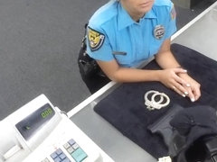 Busty police officer fucked by pawn man to earn extra money