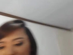 Pretty Blonde Shemale Wanks Her Huge Cock