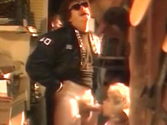 Sexy criminal doing deep blowjob