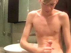 Big Dick Blond Boy Bathroom Cum