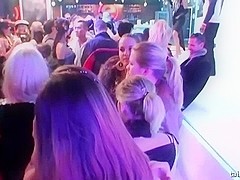 Hottie pornstars fuck in a club