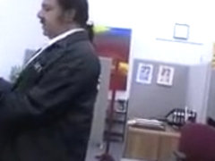 Ron Jeremy And Another Guy Have Teen On Security Desk