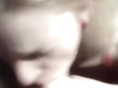 Blonde sucks a dick dry