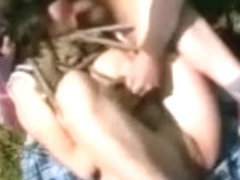 wife in a field bondaged blindfolded and fucked by