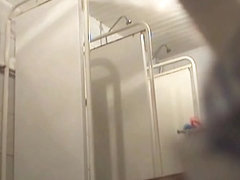 Steamy girls captured on a hot shower cam sex tape