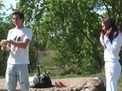 Abbey in hot hard sex in nature in a sex tape video