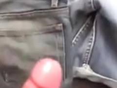 Wank in jeans and huge load