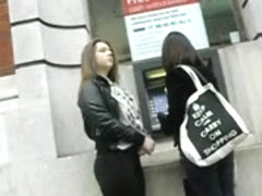 Legal Age girlr sweetheart with large butt at cashpoint