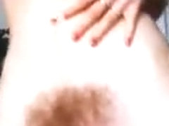 Tattooed babe pert boobs hairy chubby cameltoe pussy
