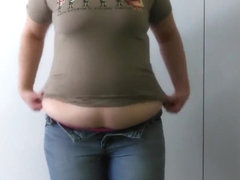 Teen Trying On Clothes That Used To Fit