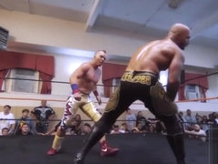 Amazing Red, the British champ, pile drives my boy Ricochet and the stud