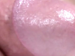 Close up cock cumming in slow motion