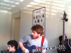 Sexy hunk plays guitar and strips- then mum walks in!!