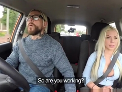 Fake Driving School Busty blonde Barbie Sins wants learners cum on test