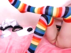 Chaussettes hautes rayees