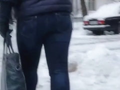 MILF's ass in winter