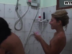 Tiffany has hot sex fun with her gf in the shower